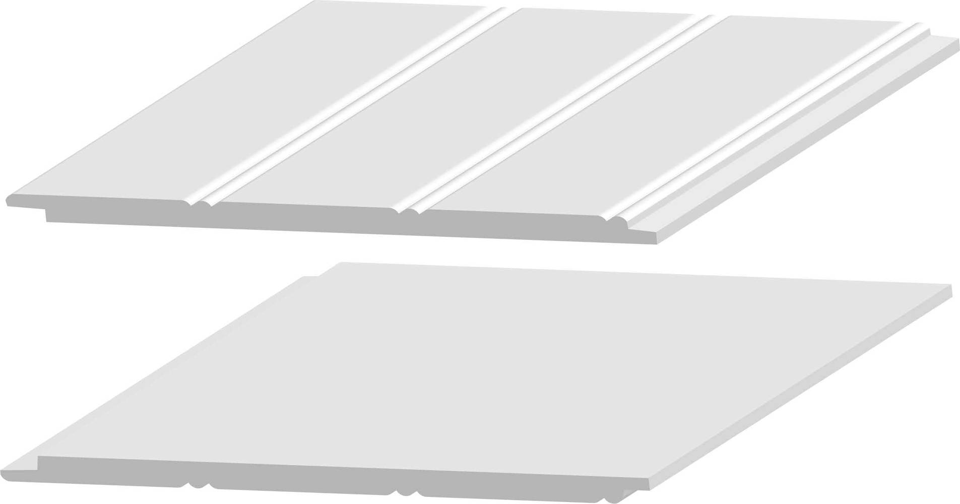 ECHON Unfinished PVC Shiplap Wall Plank, 7-5/16" x 8-ft, White (3 ct)