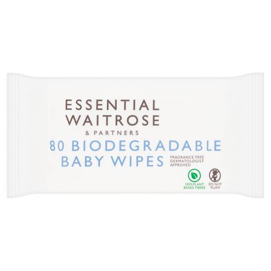 Essential Waitrose & Partners Biodegradable Baby Wipes (pack 80)