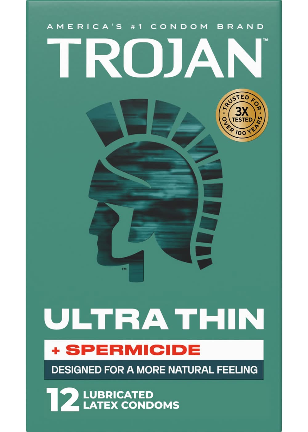 Trojan Ultra Thin + Spermicide Lubricated Latex Condoms (12 ct)