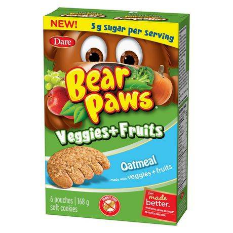 Bear Paws Veggies & Fruits Oatmeal Soft Cookies (168 g)