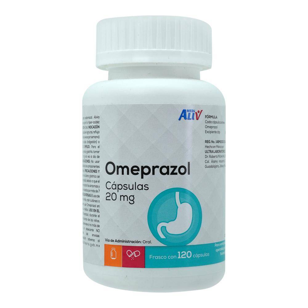 Medialiv omeprazol cápsulas 20 mg (120 piezas)