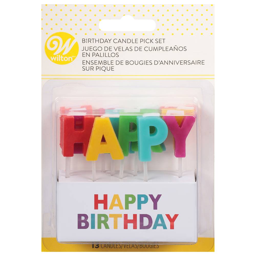 Wilton Happy Birthday Candle Pick Set