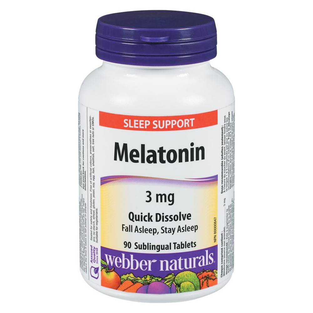 Webber Naturals Melatonin Quick Dissolve, 3 mg (90 ct)