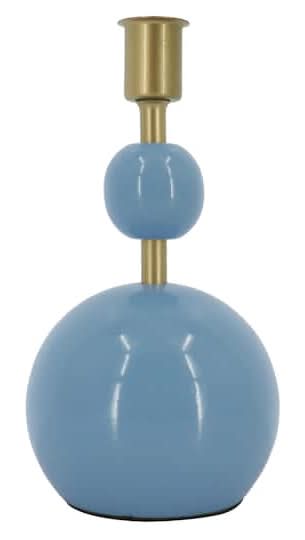Jonathan Adler Tabletop Taper Candle Holder, 7.5 in, Light Blue-Gold