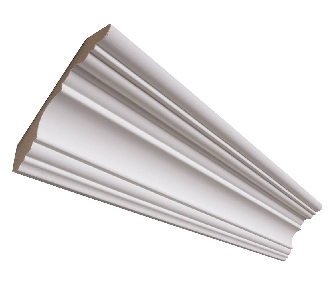 allen + roth 4-1/4-in x 8-ft Painted MDF L 326 Crown Moulding | L 326 8 FBDWH