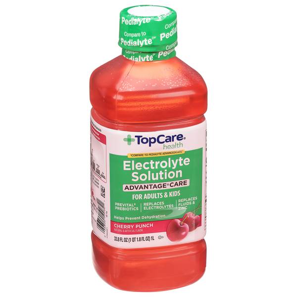 TopCare Advantage Care Electrolyte Solution For Adults and Kids, Cherry Punch (33.8 fl oz)