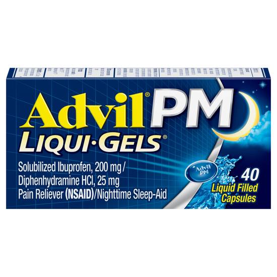 Advil Pm Pain Reliever Nighttime Sleep-Aid Liquid Filled Capsules (40 ct)
