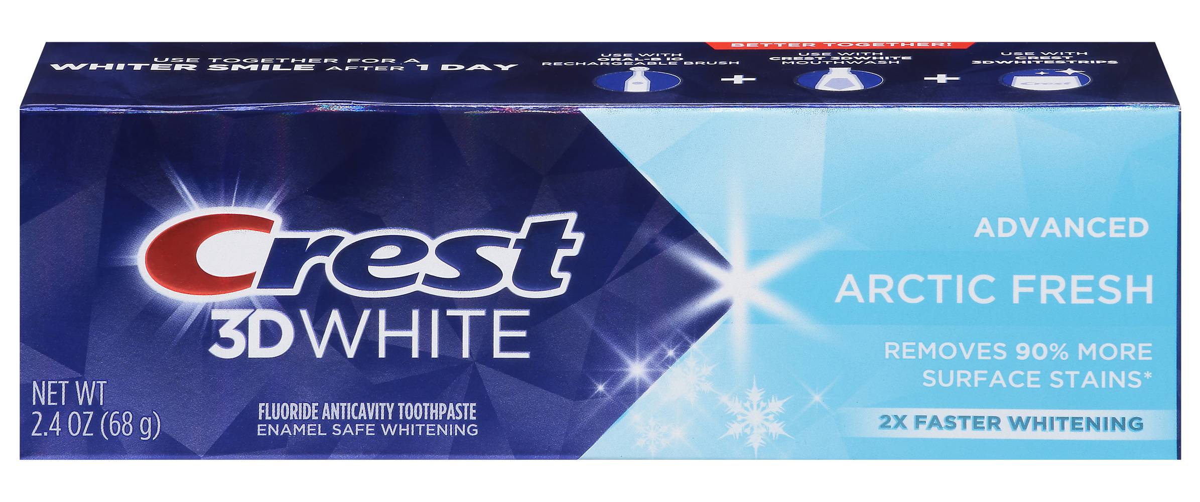 CREST 3 D White Advanced Fluoride Anticavity Toothpaste, Arctic Fresh (2.4 oz)