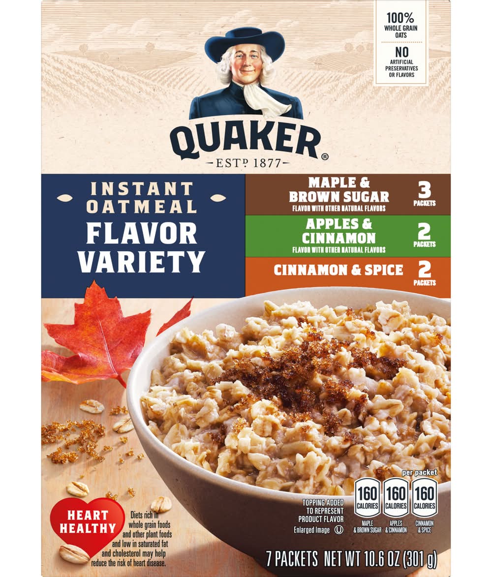Quaker Instant Oatmeal, Assorted (10.6 oz, 7 ct)