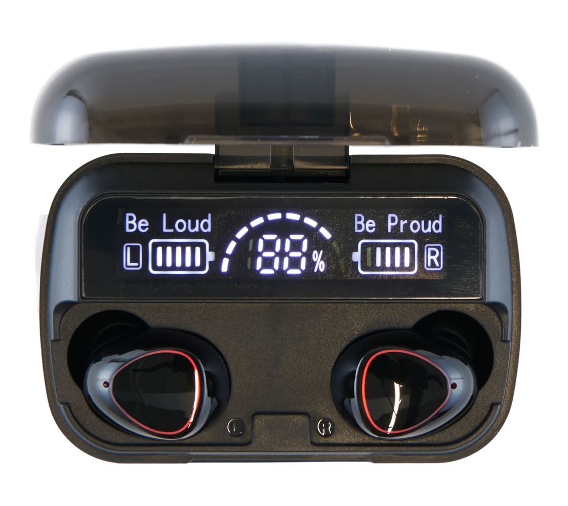 True Wireless Earbuds With Power Bank, Black