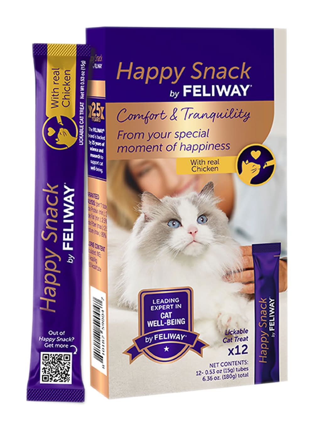 Happy Snack by FELIWAY - Lickable Cat Treats - 12 Pack