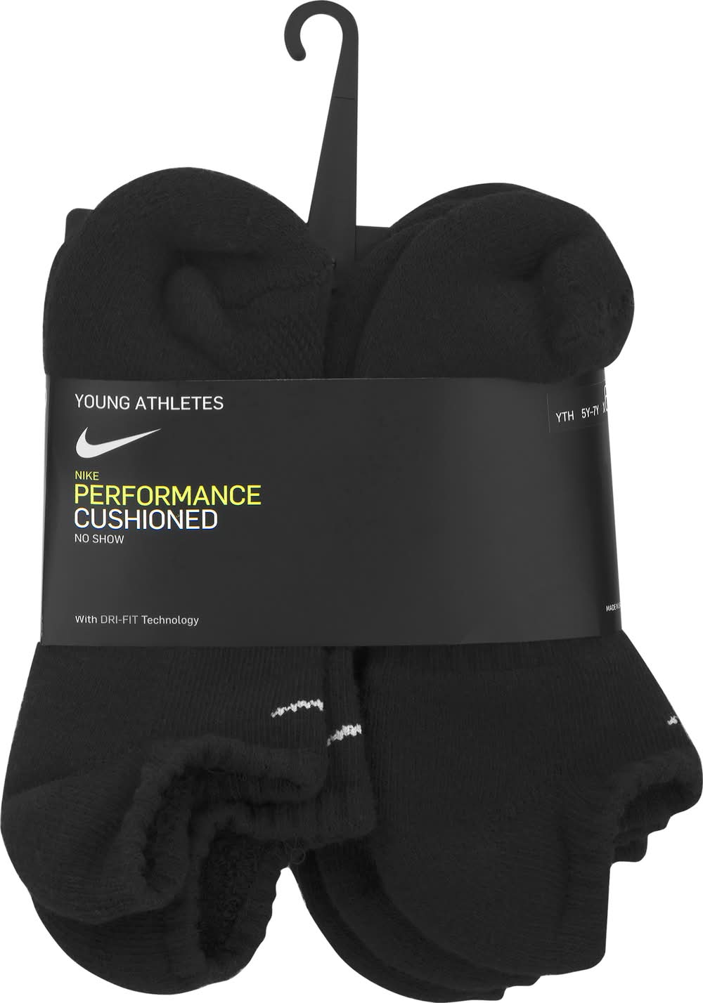 Nike Performance Cushioned Socks - Kids' (Black M)