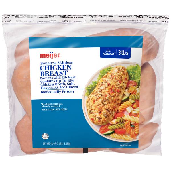 Meijer Thin Sliced Frozen Chicken Breasts (48 oz)