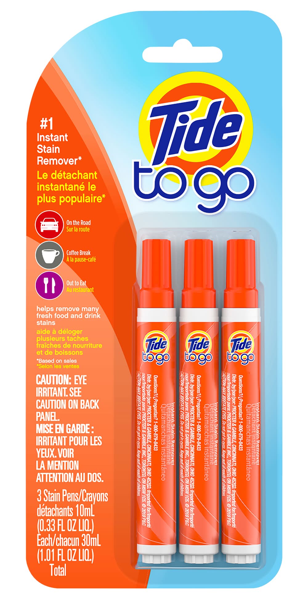 Tide To Go Instant Stain Remover Pens (3 x 0.33 fl oz)
