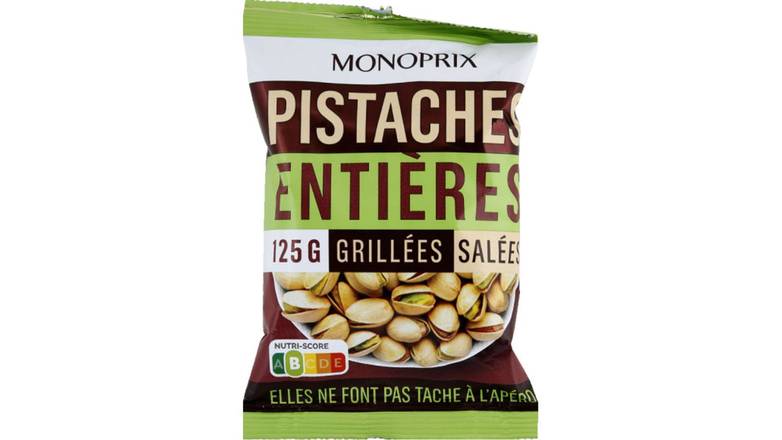 Monoprix Pistaches entières grillées salées Le sachet de 125 g