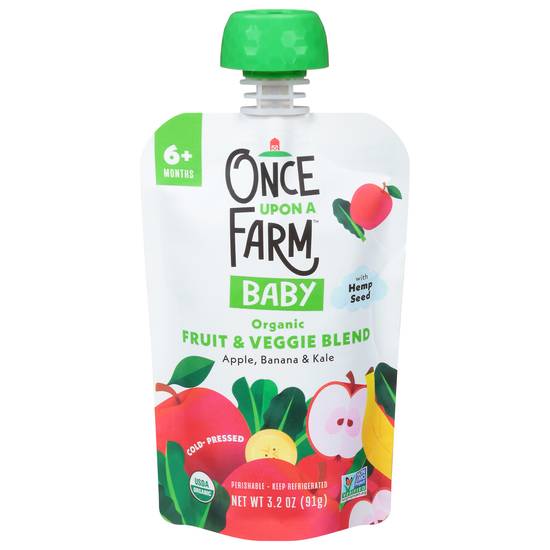 Once Upon a Farm Organic Fruit Apple Banana & Kale Veggie Blend 6+ Months
