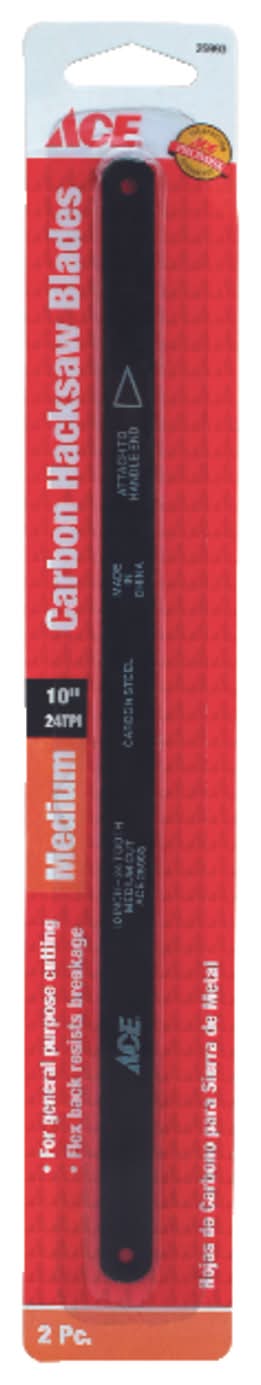 Ace 10 In. Carbon Steel Hacksaw Blade Set 24 Tpi 2 Pk