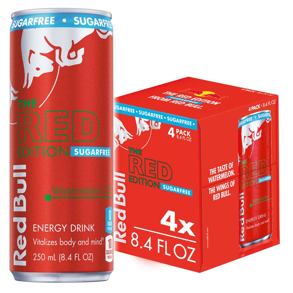 Red Bull The Red Edition Energy Drink, Watermelon (4 x 8.4 fl oz)