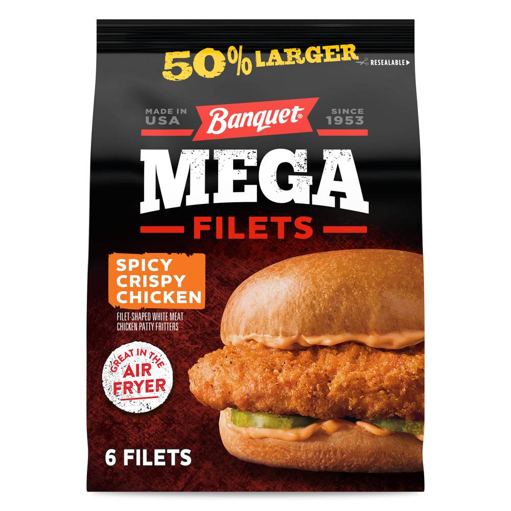 Banquet Mega Spicy Crispy Patties, Chicken (24 oz, 6 ct)