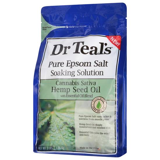 Dr Teal's Cannabis Sativa Hemp Seed Oil Pure Epsom Salt