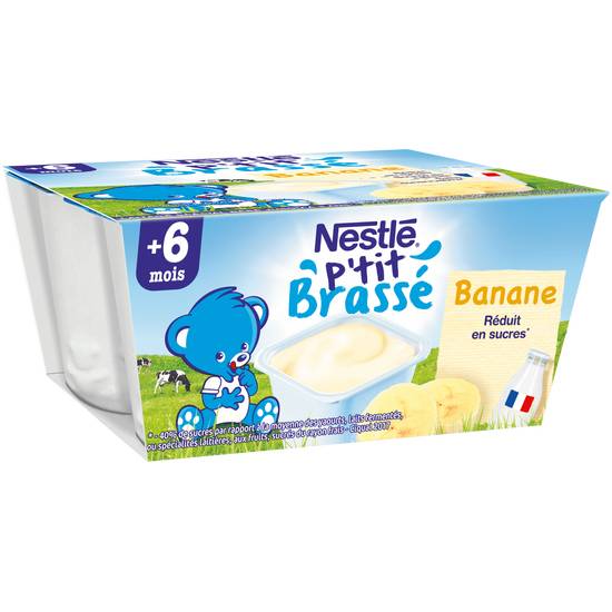 Nestlé - P'tit brassé desserts bébé dès 6 mois (banane)