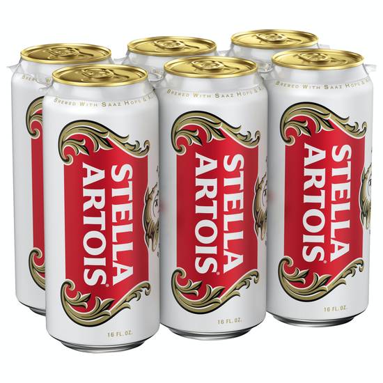 Stella Artois Belgian Premium Lager Beer (6 ct, 16 fl oz)