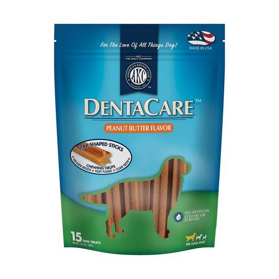 Akc Dentacare Star Shaped Chewing Sticks For Dogs (large/peanut butter)
