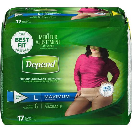 Depends Fit-Flexunderwear For Women Maximum Absorbency (17 ea)