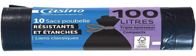 Casino - Sacs poubelle liens classiques 100 l (10)