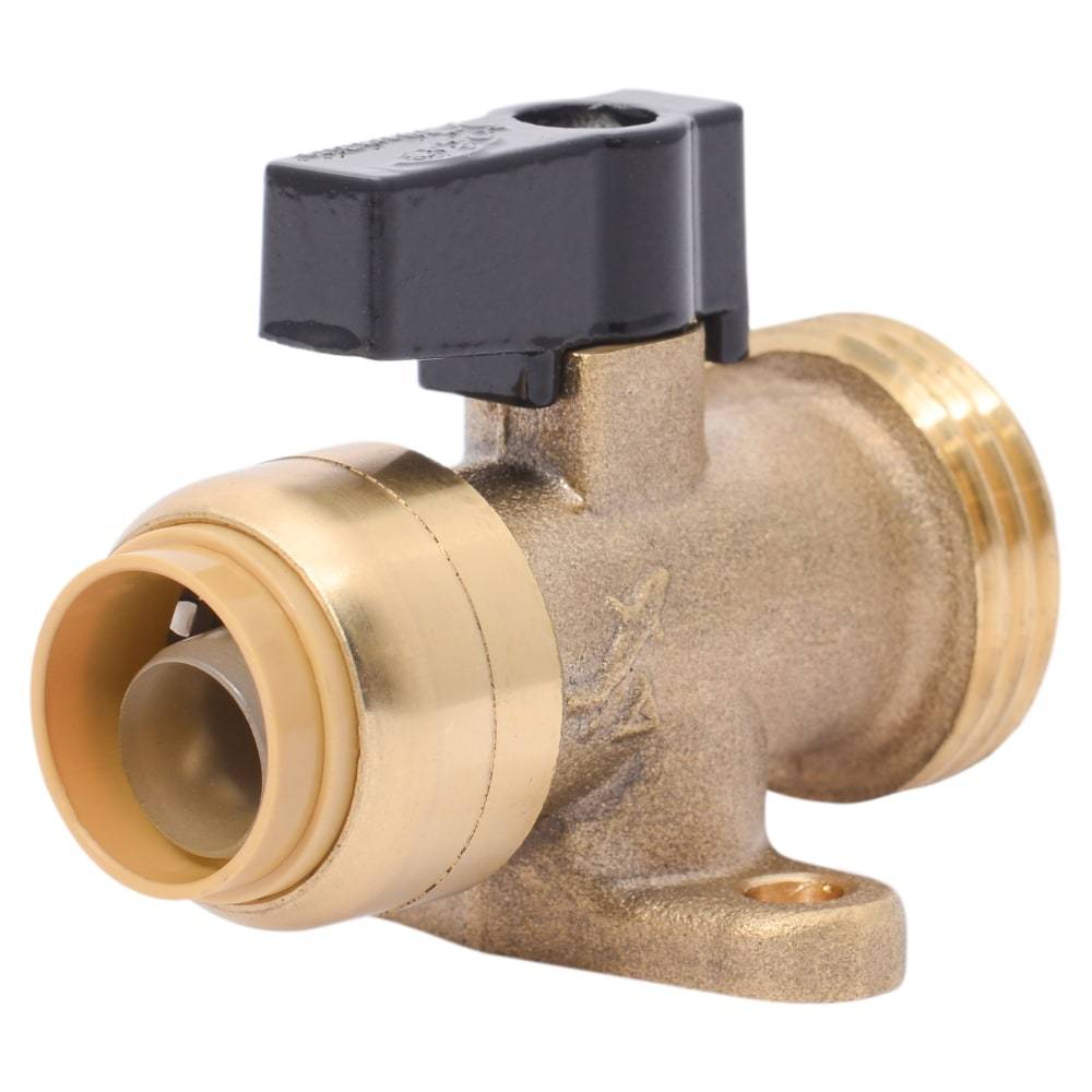 SharkBite 1/2-in Push-to-connect x 3/4-in Hose Thread Brass Quarter Turn Washing machine valve | 25559LFZ