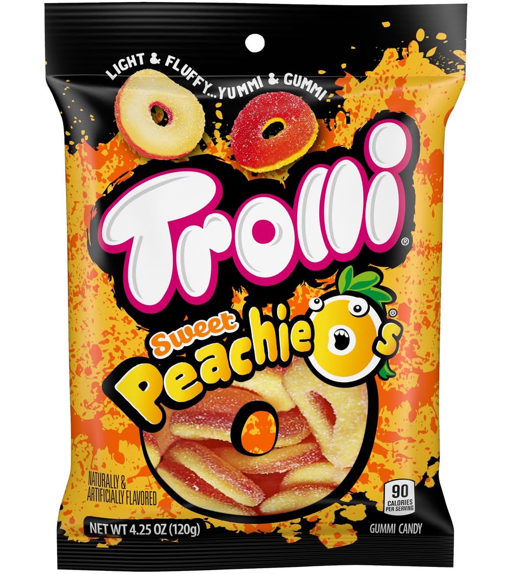 Trolli Peachie O'S Gummy Candy 4.25 Oz