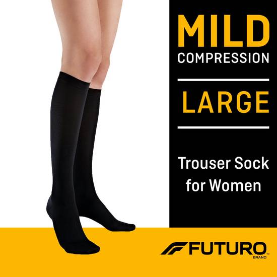 Futuro Energizing Knee High Trouser Socks for Women Black, Large - 1 pair