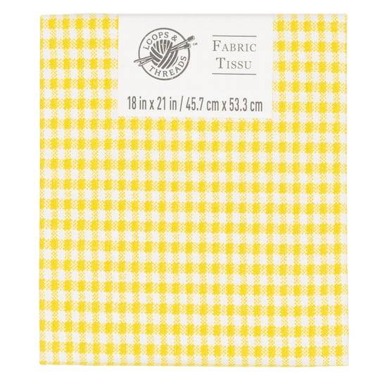 Yellow & White Plaid Cotton Fabric By Loops & Threads