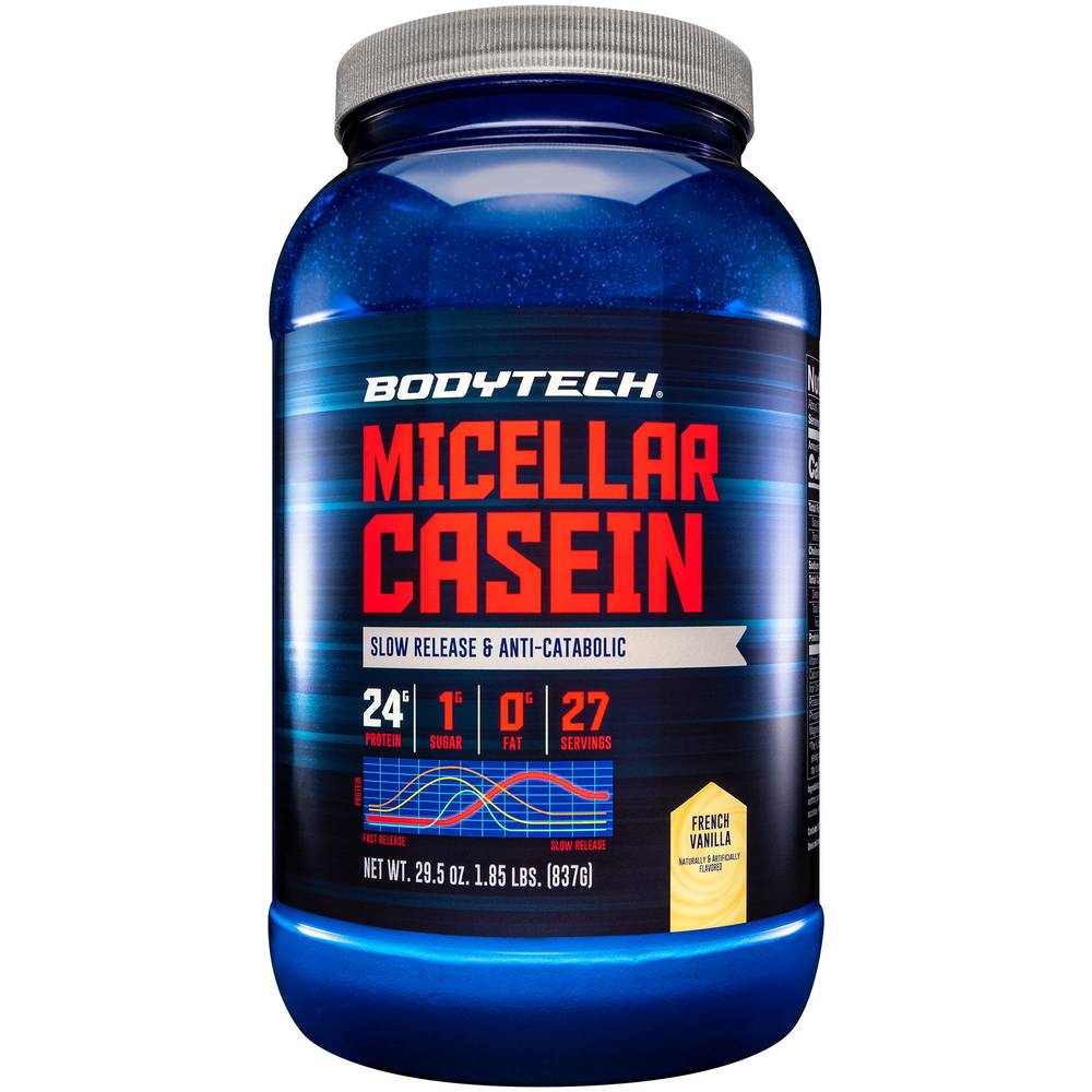 BodyTech Micellar Casein Protein Powder, French Vanilla (1.85 lbs)