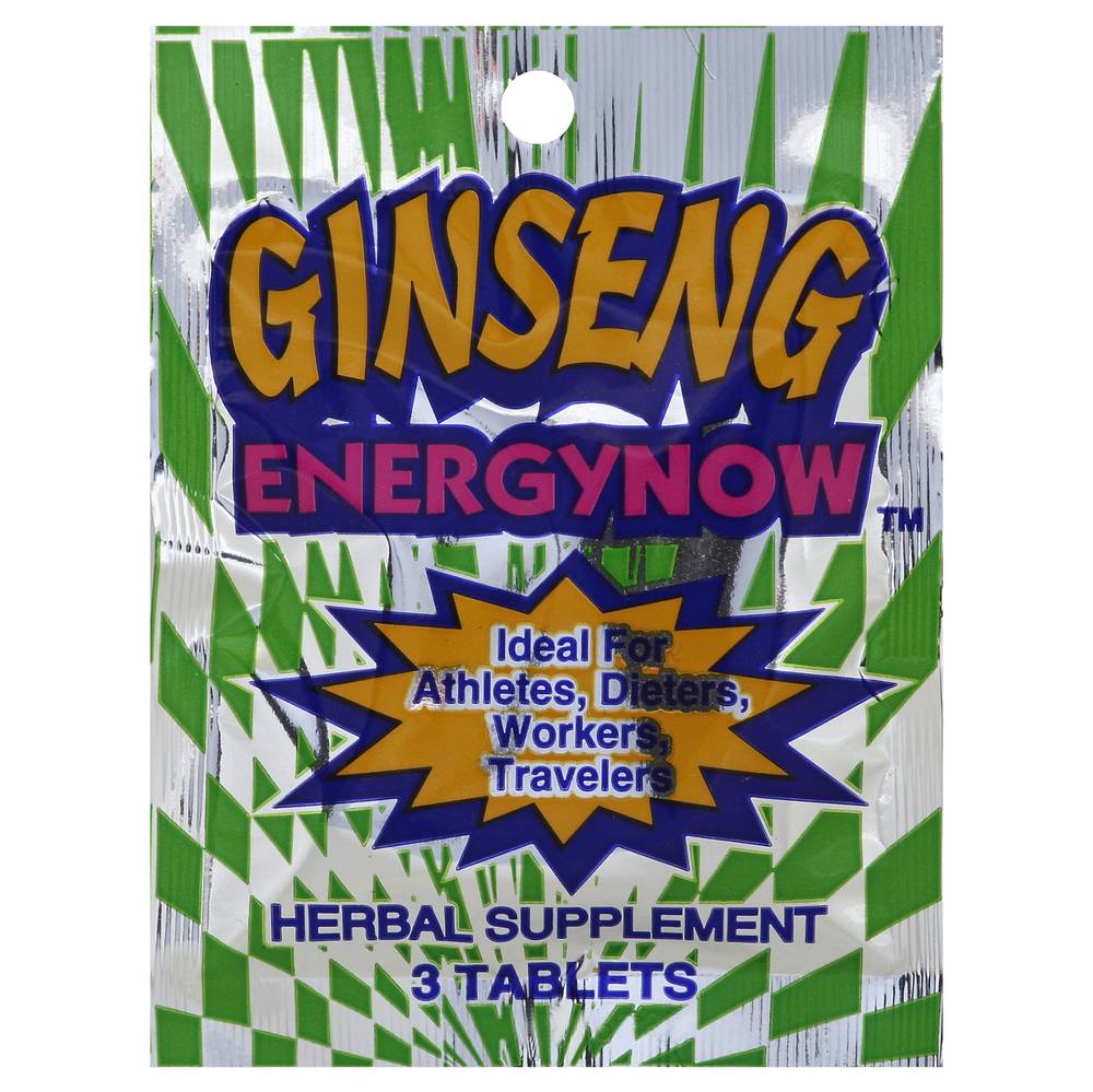 Energy Now Ginseng Herbal Supplement Tablets (3 ct)