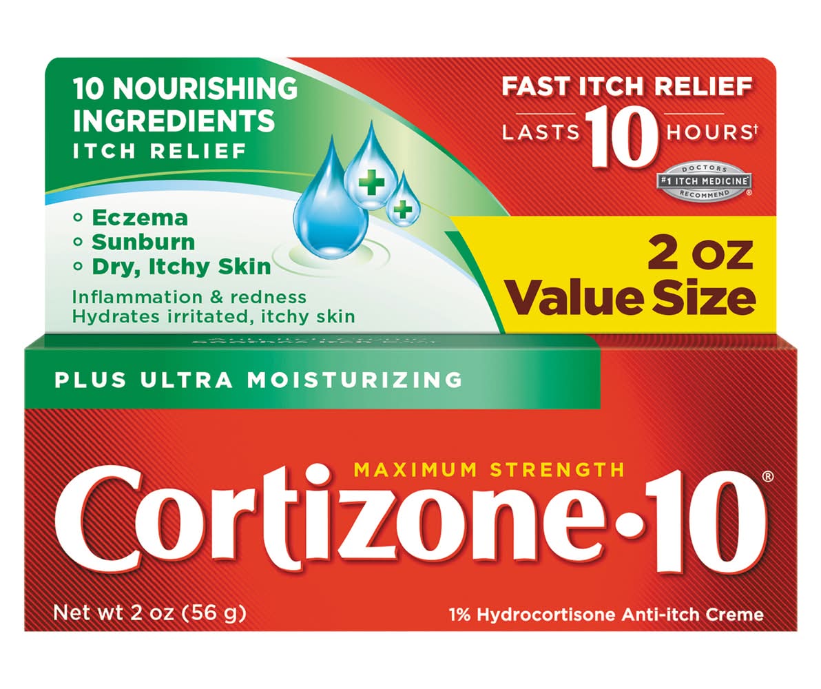 Cortizone-10 Plus Ultra Moisturizing Value Size Maximum Strength Fast Itch Relief (2 oz)