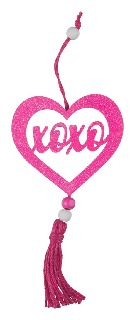 Valentine'S Day Heart With Tassel Dangle Decor 1 Ct - Assorted
