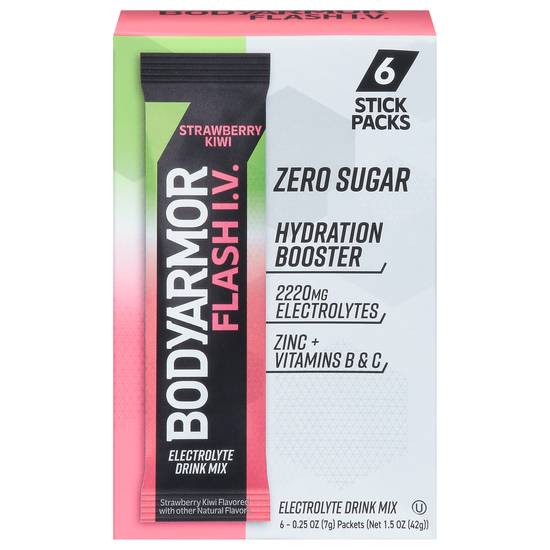 Bodyarmor Hydration Booster Zero Sugar Electrolyte Drink Mix (6 ct, 0.25 oz) (strawberry-kiwi)