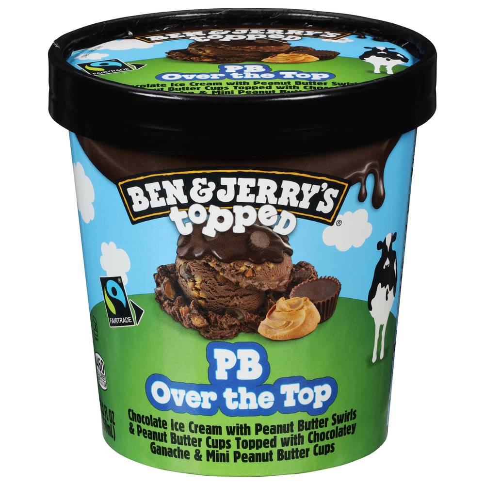 Ben & Jerry's Topped Pb Over the Top Ice Cream, Chocolate (15.2 fl oz)