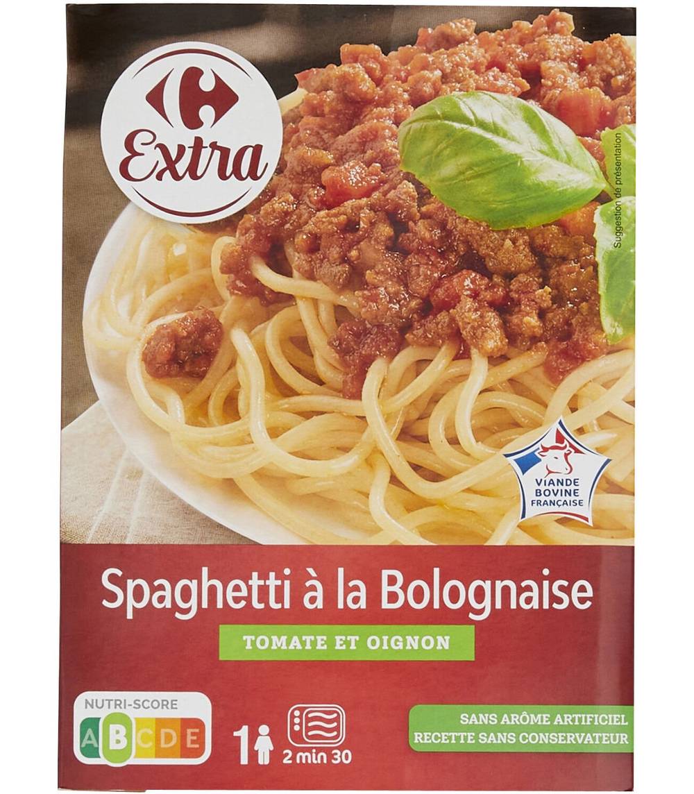 Carrefour Extra - Plat cuisiné spaghetti à la bolognaise (300g)