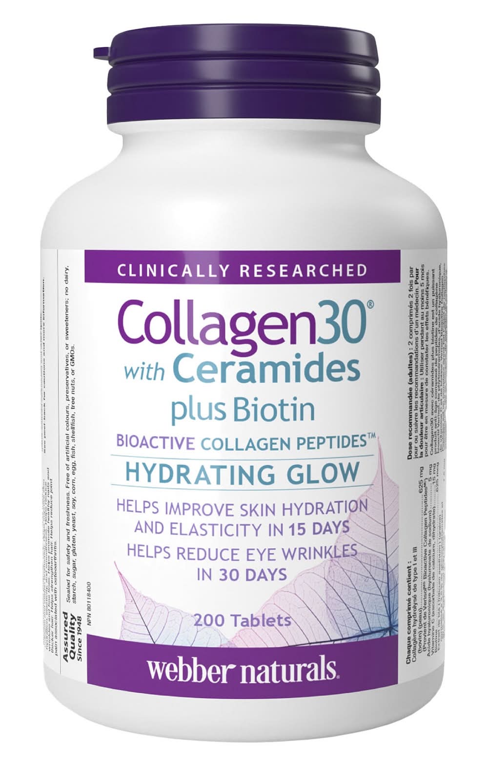 Webber Naturals - Collagen30 Avec Céramides Plus Biotine, 200 Comprimés / Webber Naturals Collagen30 With Ceramides Plus Biotin, 200 Tablets