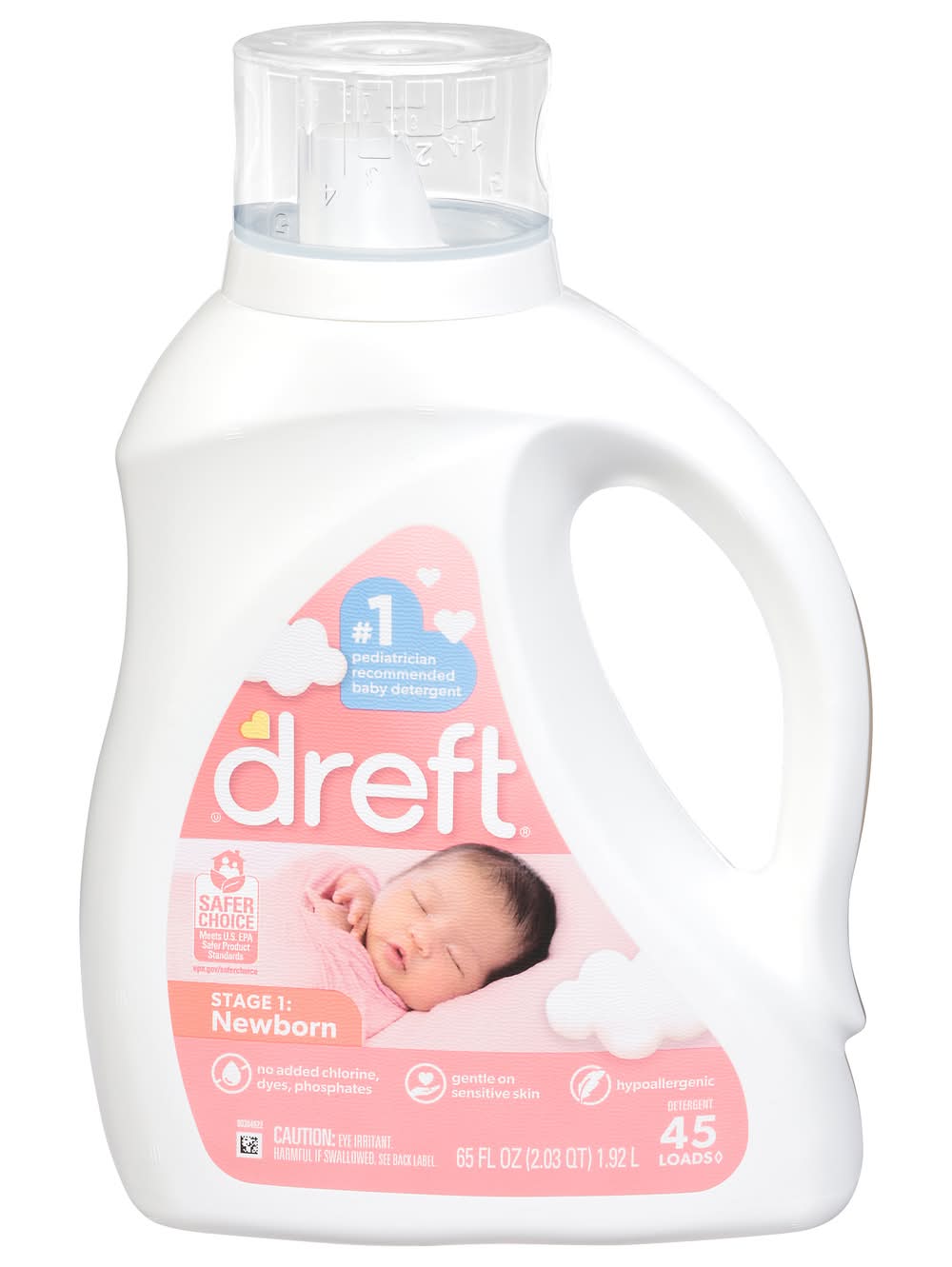 Dreft Baby Liquid Laundry Detergent, Newborn (65 fl oz)