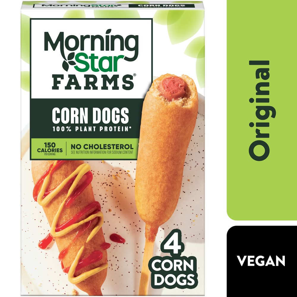 MorningStar Farms Original Plant Based Corn Dogs (10 oz, 4 ct)