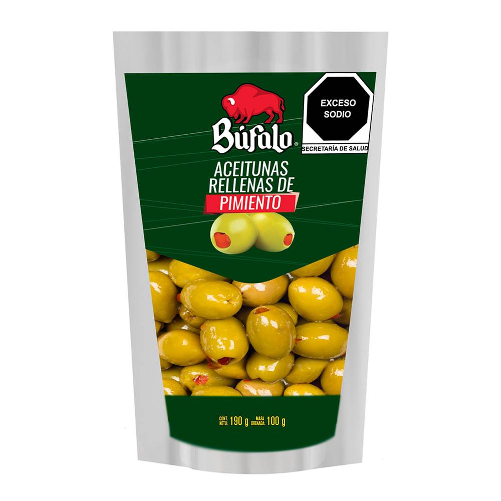 Búfalo · Aceitunas rellenas de pimiento (190 g)