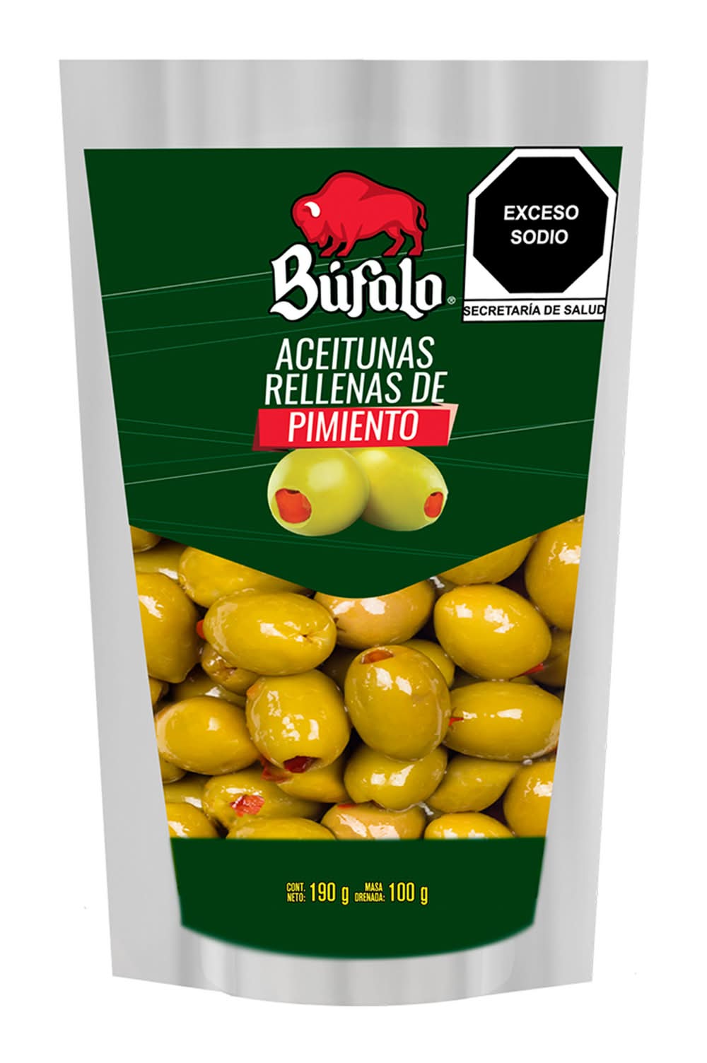 Búfalo · Aceitunas rellenas de pimiento (190 g)