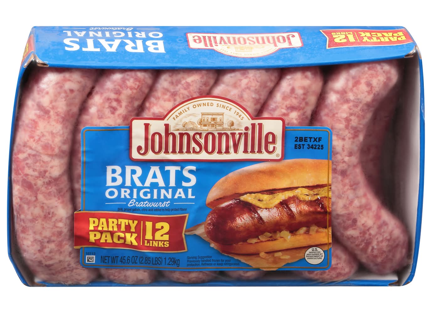 Johnsonville Brats Original Bratwurst Party pack (45.6 oz, 12 ct)