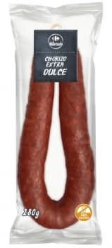 Chorizo extra dulce Carrefour sin gluten 280 g.