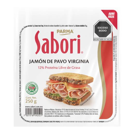 Sabori jamón de pavo virginia (resellable 250 g)