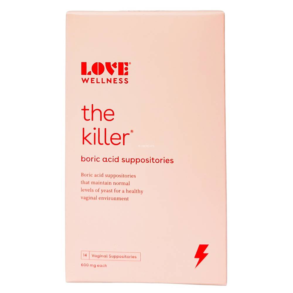 Love Wellness the Killer Boric Acid 600 mg Vaginal Suppositories (14 ct)