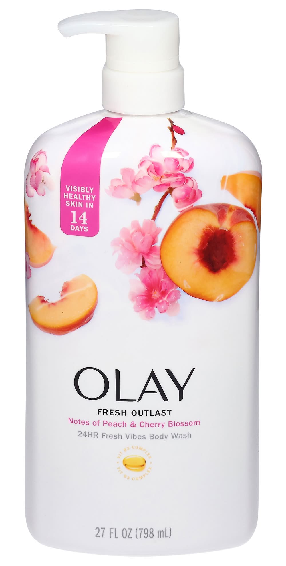 Olay Outlast Paraben Free Body Wash, Peach-Cherry Blossom (27 fl oz)